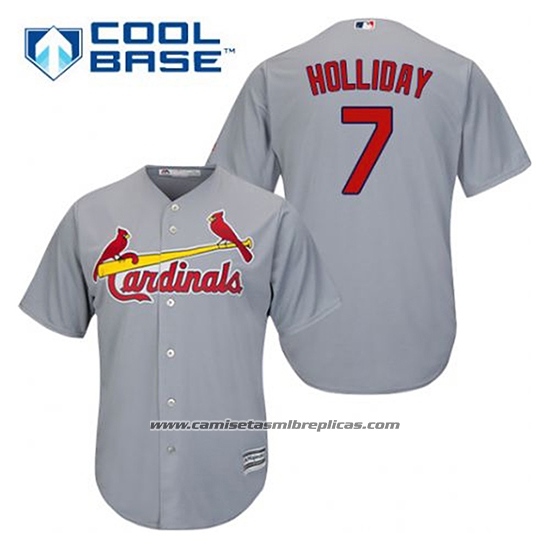 Camiseta Beisbol Hombre St. Louis Cardinals Matt Holliday 7 Gris Cool Base